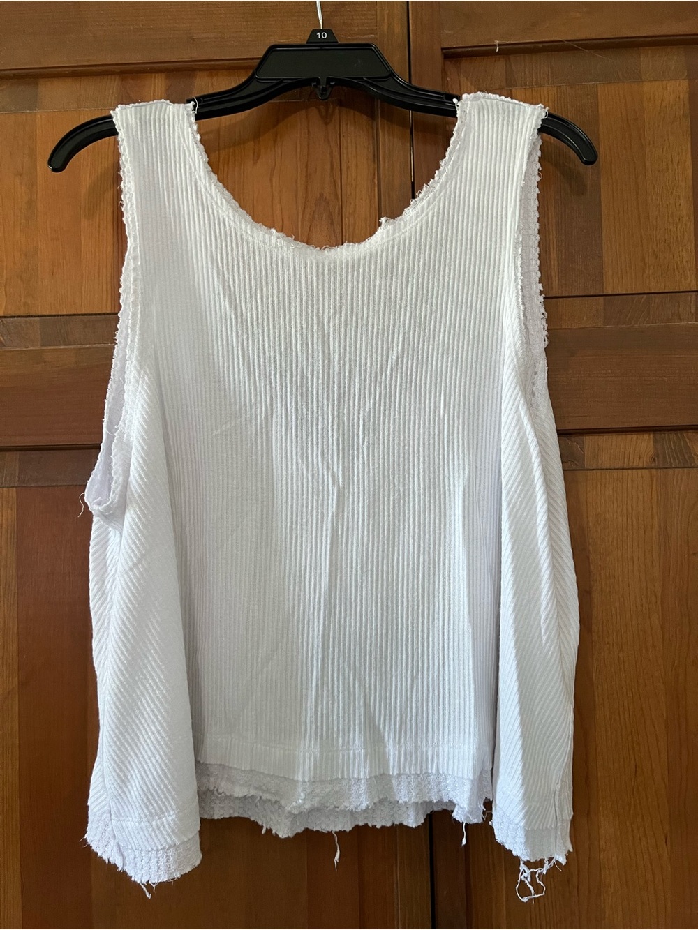 We The Free White Ribbed Tank Top